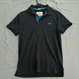 Hollister Black / Blue Polo Stretch S